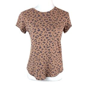 Abercrombie & Fitch Women’s Brown Leopard Print Short Sleeve Tee Size M‎